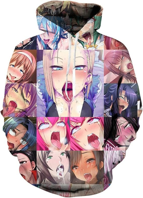 Aweslos | Kfsasa Anime Ahegao 3D Hoodie & Joggers Set – Bold Streetwear for Anime Fans