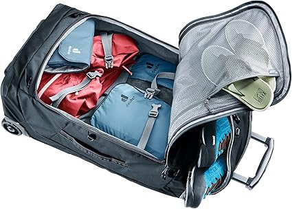 Aweslos Deuter Duffel Pro Movo 60 – Unisex Rolling Travel Duffel Bag, 60L Mineral-Grove